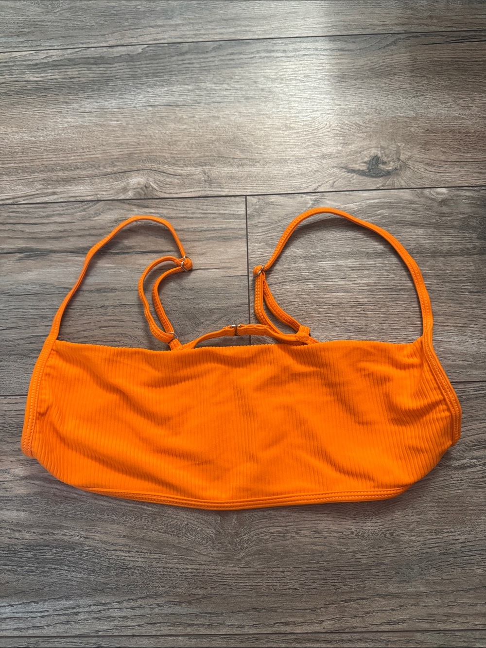 Women's Ribbed Orange Bikini Top - Strap Back - lovewave / revolve
